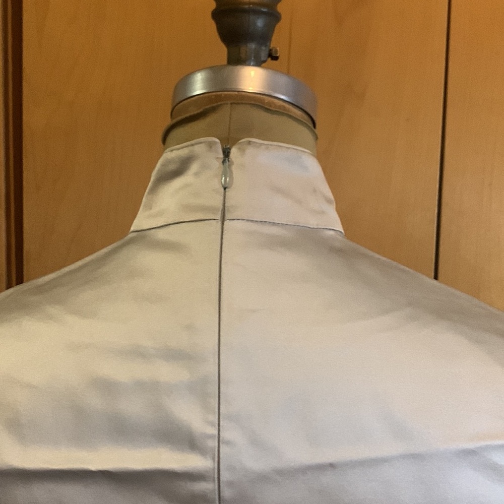 Silk And Rayon Duchess Satin Dress. Very Well Made With Piping Details. View 2